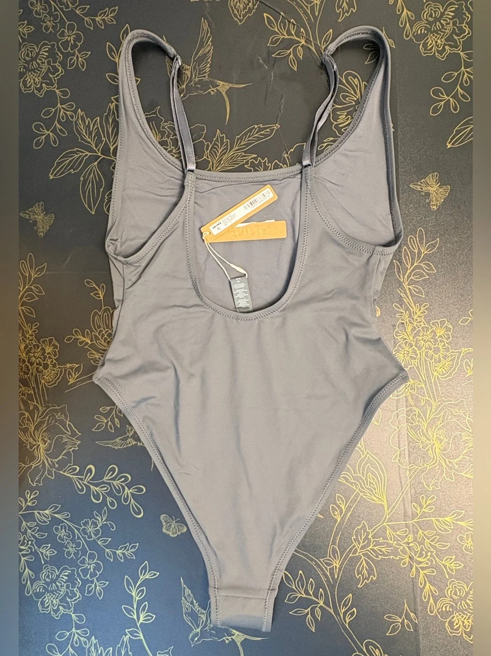 SKIMS Recycled Swim Scoop Neck One Piece | Gunmetal | M | NWT 🏷️